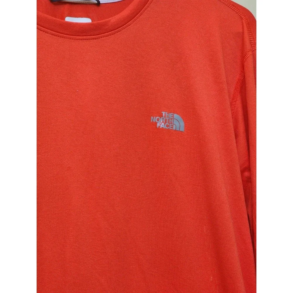 The North Face Poly Long Sleeve Shirt Red/Orange XL Athletic Workout Sports